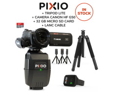 PIXIO + CANON HF G50 camera + 32GB microSD card + tripod + LANC cable