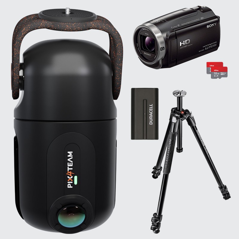 This pack contains a PIX4TEAM robot, a PRO tripod, a SONY CX625 camera, a battery for the PIX4TEAM robot, 2 microSD cards This pack contains a PIX4TEAM robot, a PRO tripod, a SONY CX625 camera, a battery for the PIX4TEAM robot, 2 microSD cards