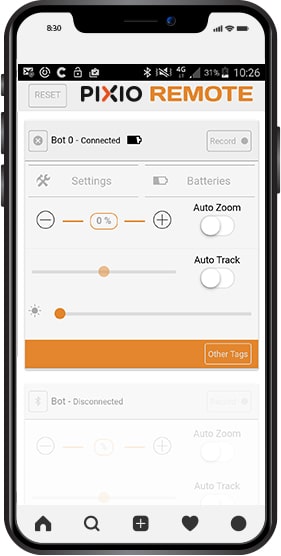 Control your robot with the PIXIO App
